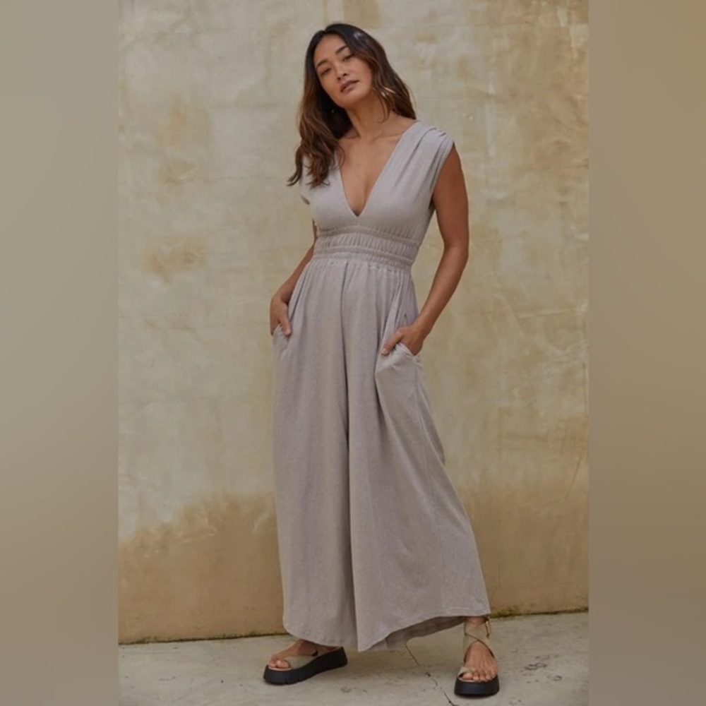 Knit Taupe Jumpsuit